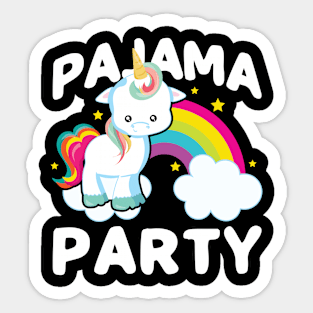 Pajama-Party' Funny Unicorn Sticker